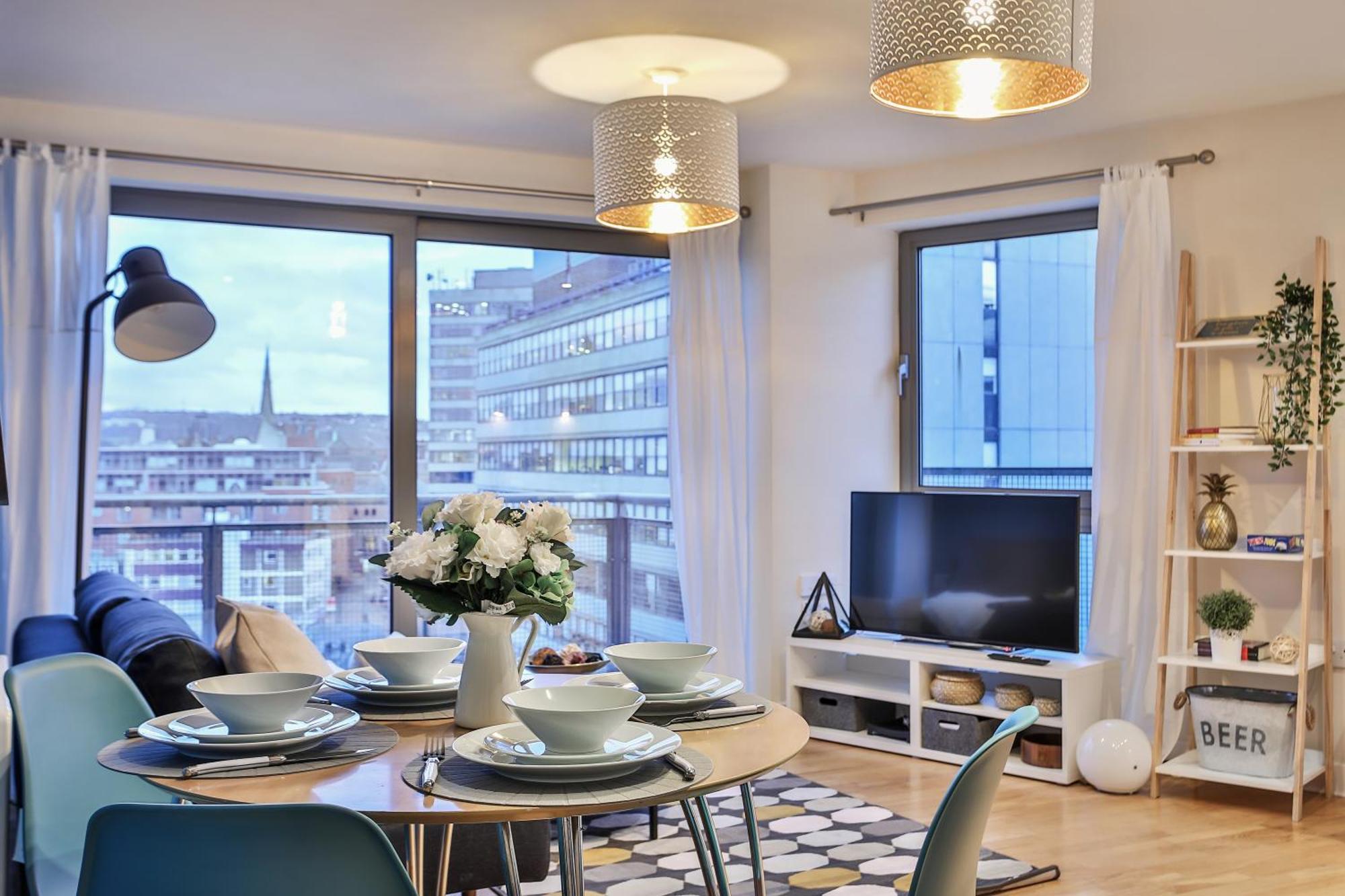 Skyview Apartment By Noknokstay - City Centre With Parking - Group, Family, Business Sheffield Ngoại thất bức ảnh
