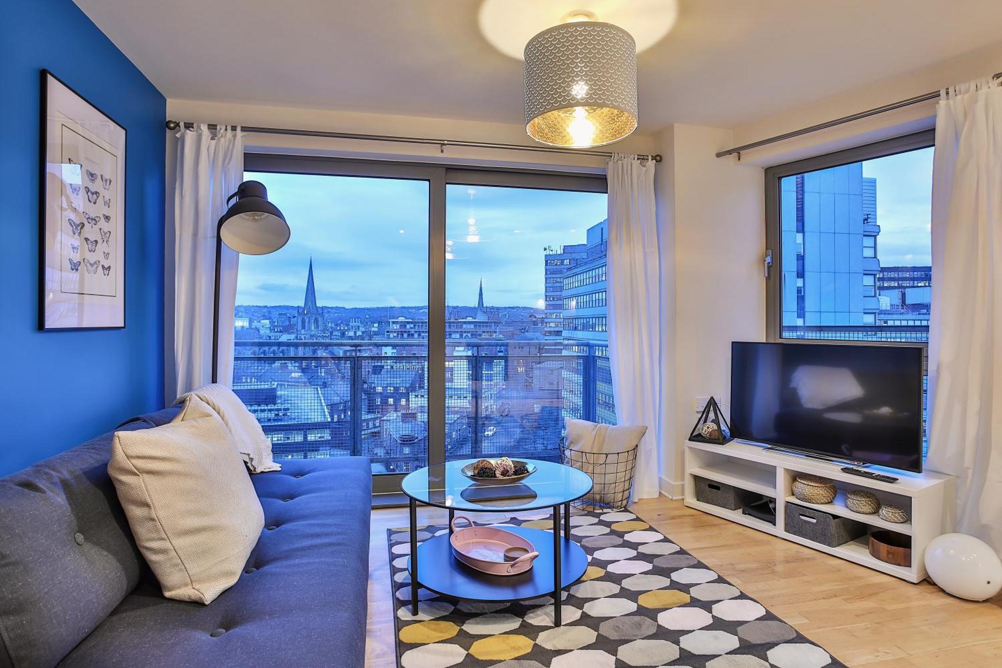 Skyview Apartment By Noknokstay - City Centre With Parking - Group, Family, Business Sheffield Ngoại thất bức ảnh